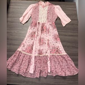 Vintage Pink Floral Dress